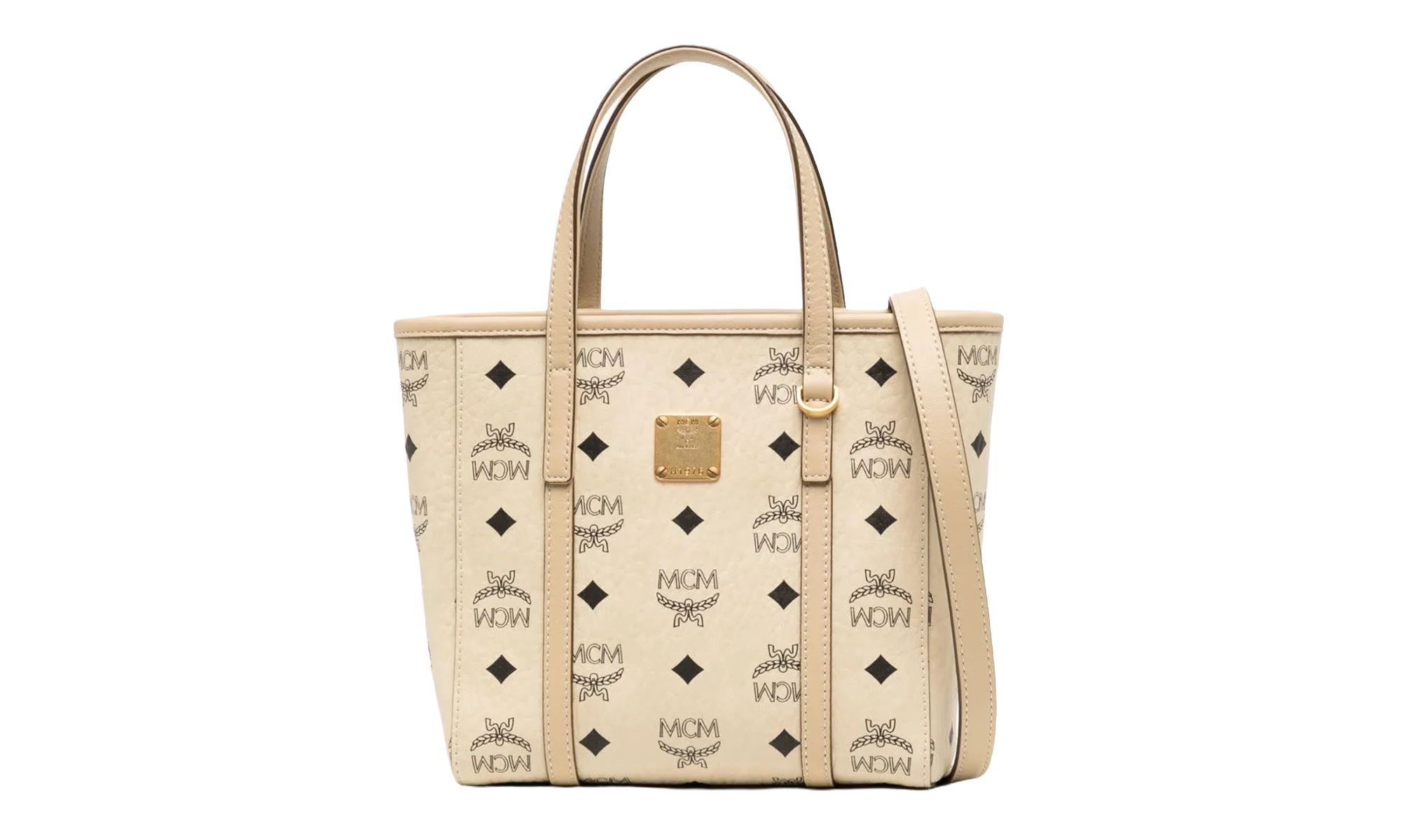 Mini Toni Shopper in Visetos "Beige / Black" MWPAATN04I8001