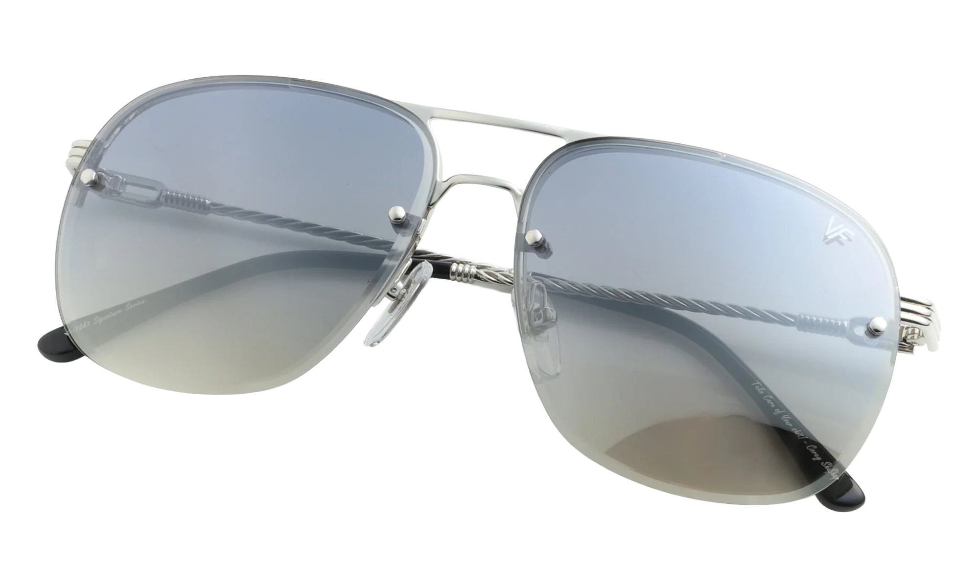 Snatch Bevel Rimless Drill Mount 18KT "White Gold / Pastel Gray Gradient Flash Silver" DMSN2 0006 48D1