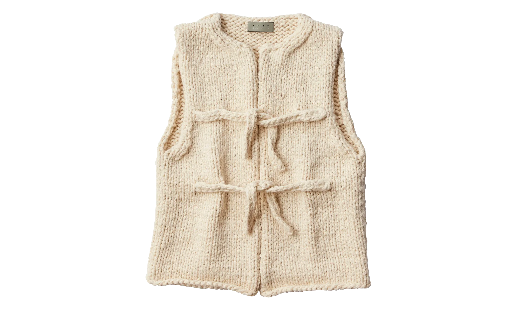 Hand Knit Vest "White" 963978