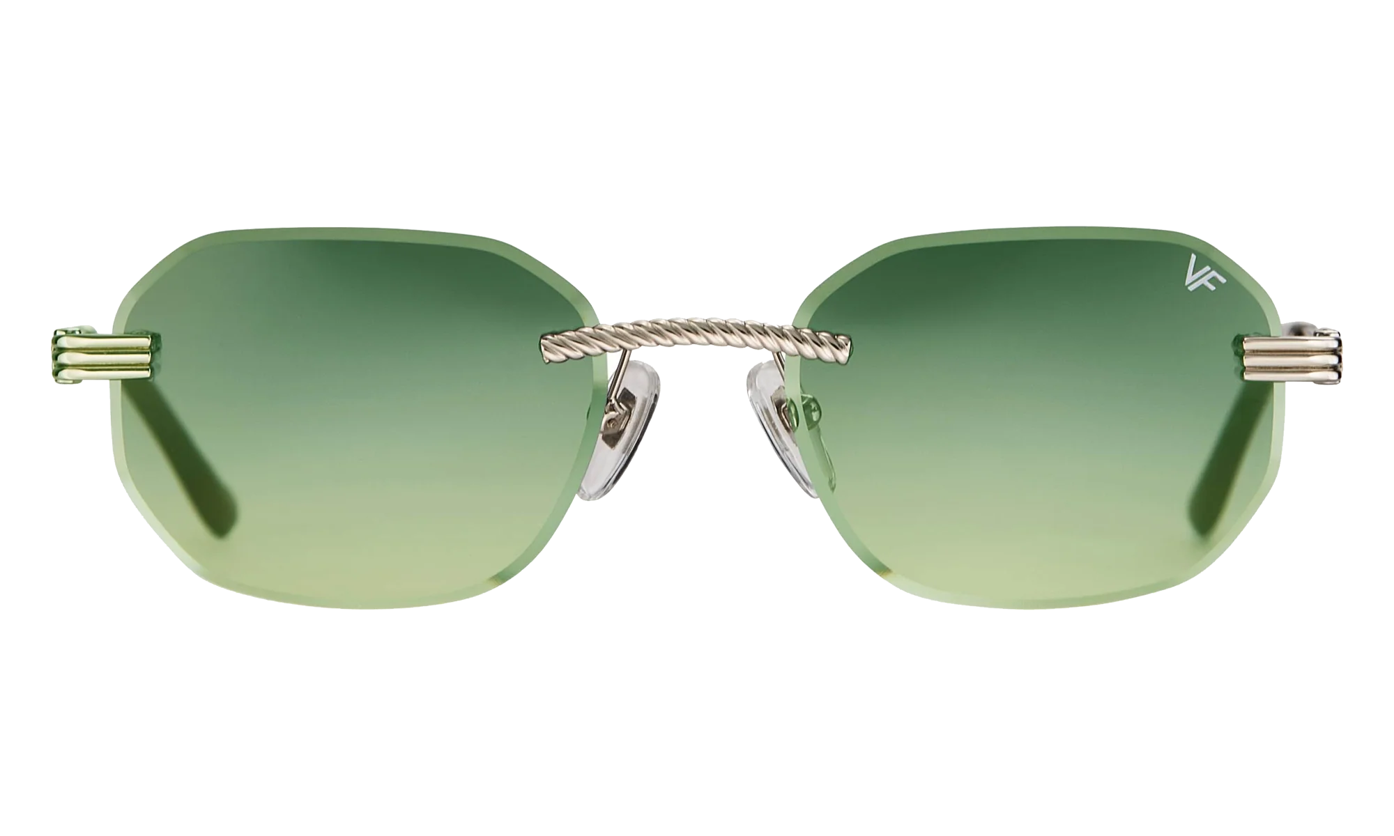Hustler Rimless Drill Mount 24KT "White Gold / Green / Yellow" DMHU2 0052 42A6