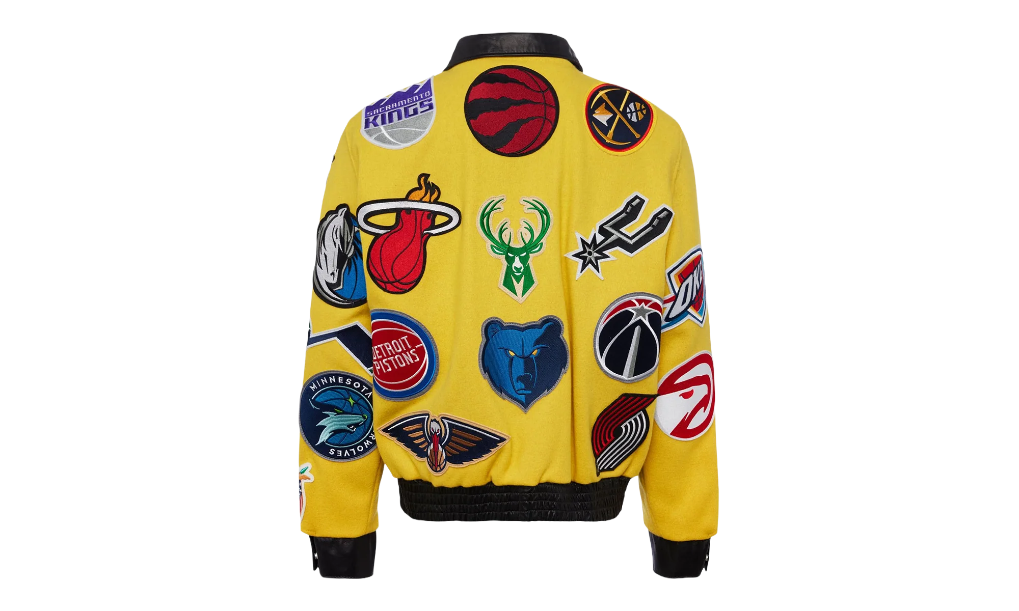 NBA Collage Wool & Leather Jacket "Yellow" NBA 101 YEL