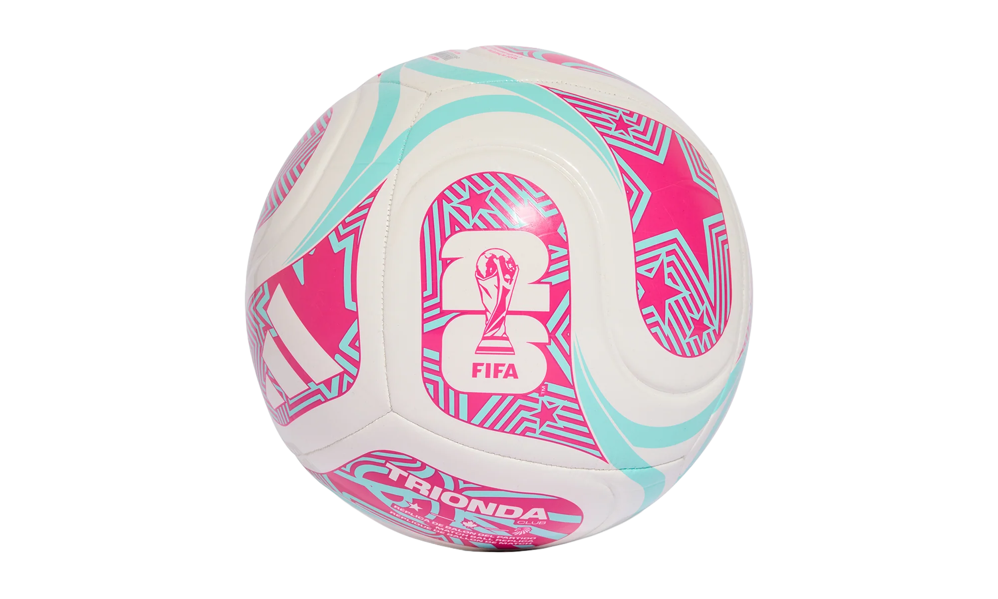 FIFA World Cup 26 Trionda Club Football "White / Flash Aqua / Shock Pink" JD8054
