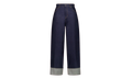 Navy Knitted Pocket Loose Fit Jeans "Blue" 52040201