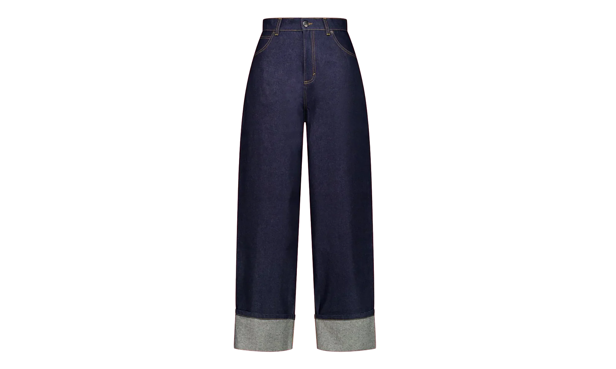 Navy Knitted Pocket Loose Fit Jeans "Blue" 52040201