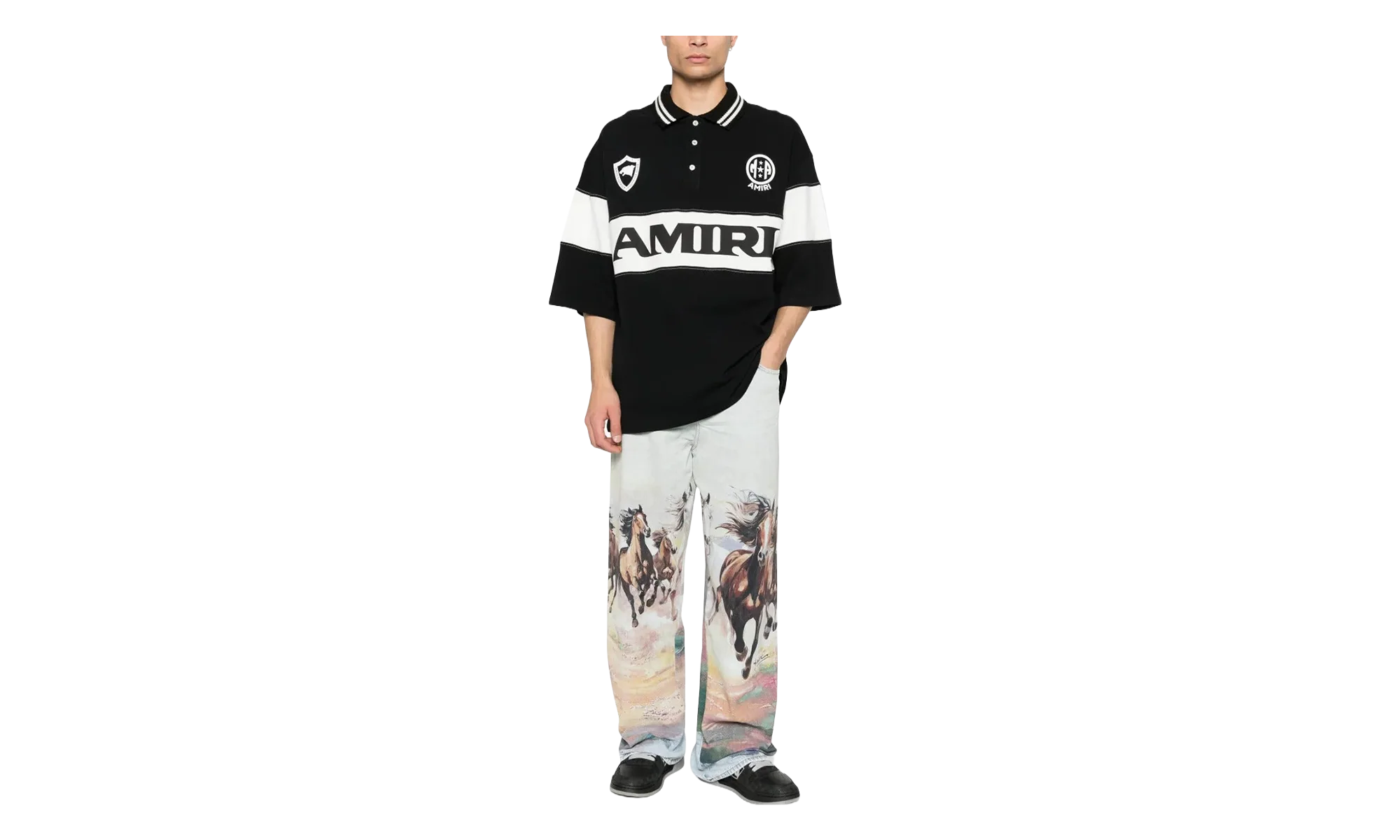 Sport Oversized Polo "Black" AMTOJR1003 001