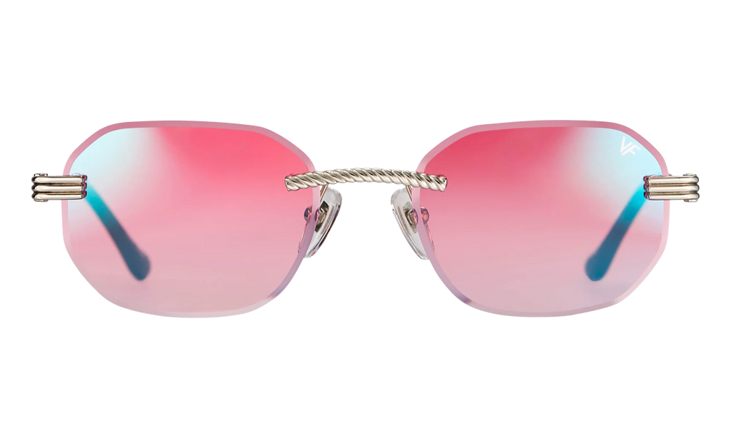 Hustler Rimless Drill Mount 24KT "White Gold / Candy Pink Multiflash" DMHU2 0055 45D2