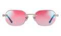 Hustler Rimless Drill Mount 24KT "White Gold / Candy Pink Multiflash" DMHU2 0055 45D2
