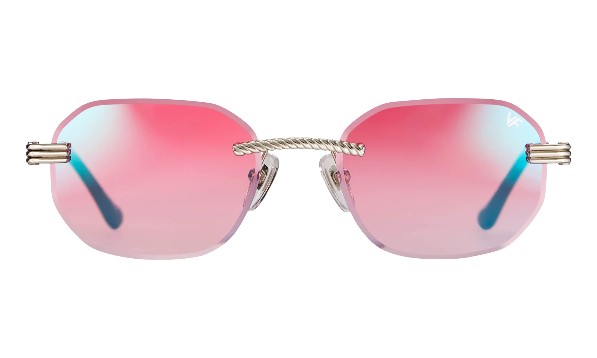 Hustler Rimless Drill Mount 24KT "White Gold / Candy Pink Multiflash" DMHU2 0055 45D2