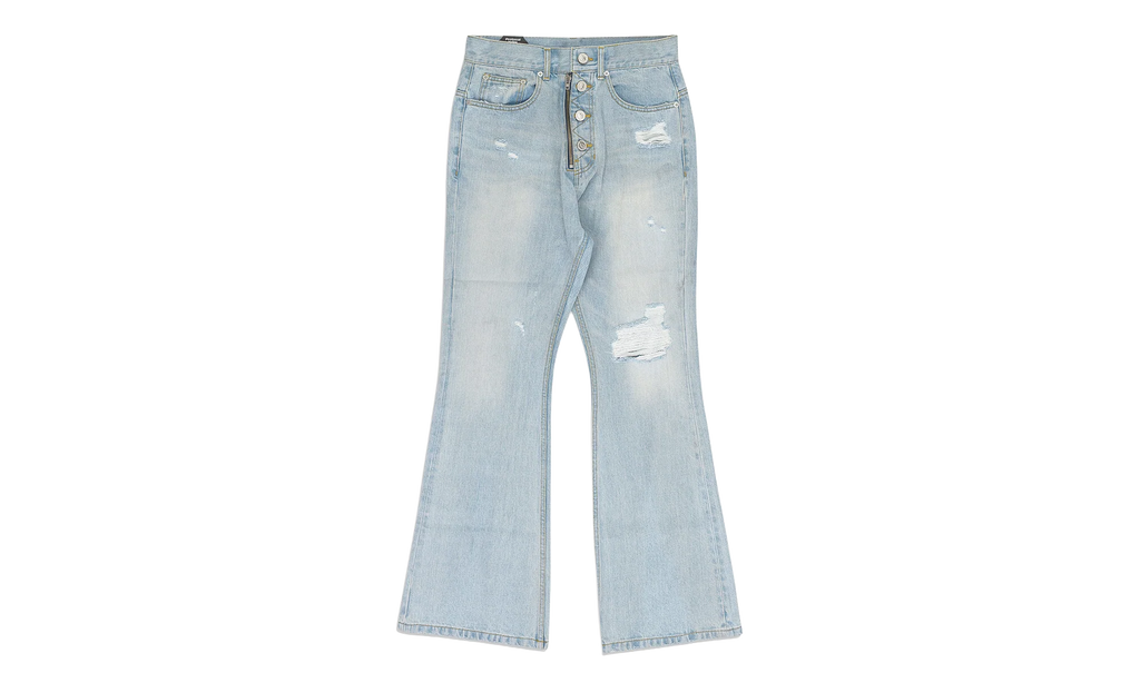 Double Closure Flared Denim "Blue" PI00002