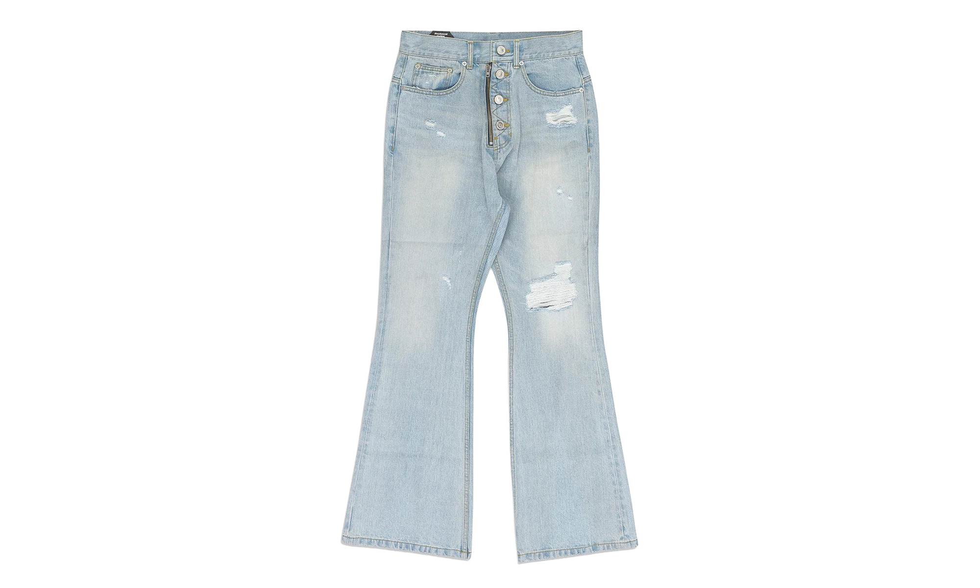 Double Closure Flared Denim "Blue" PI00002