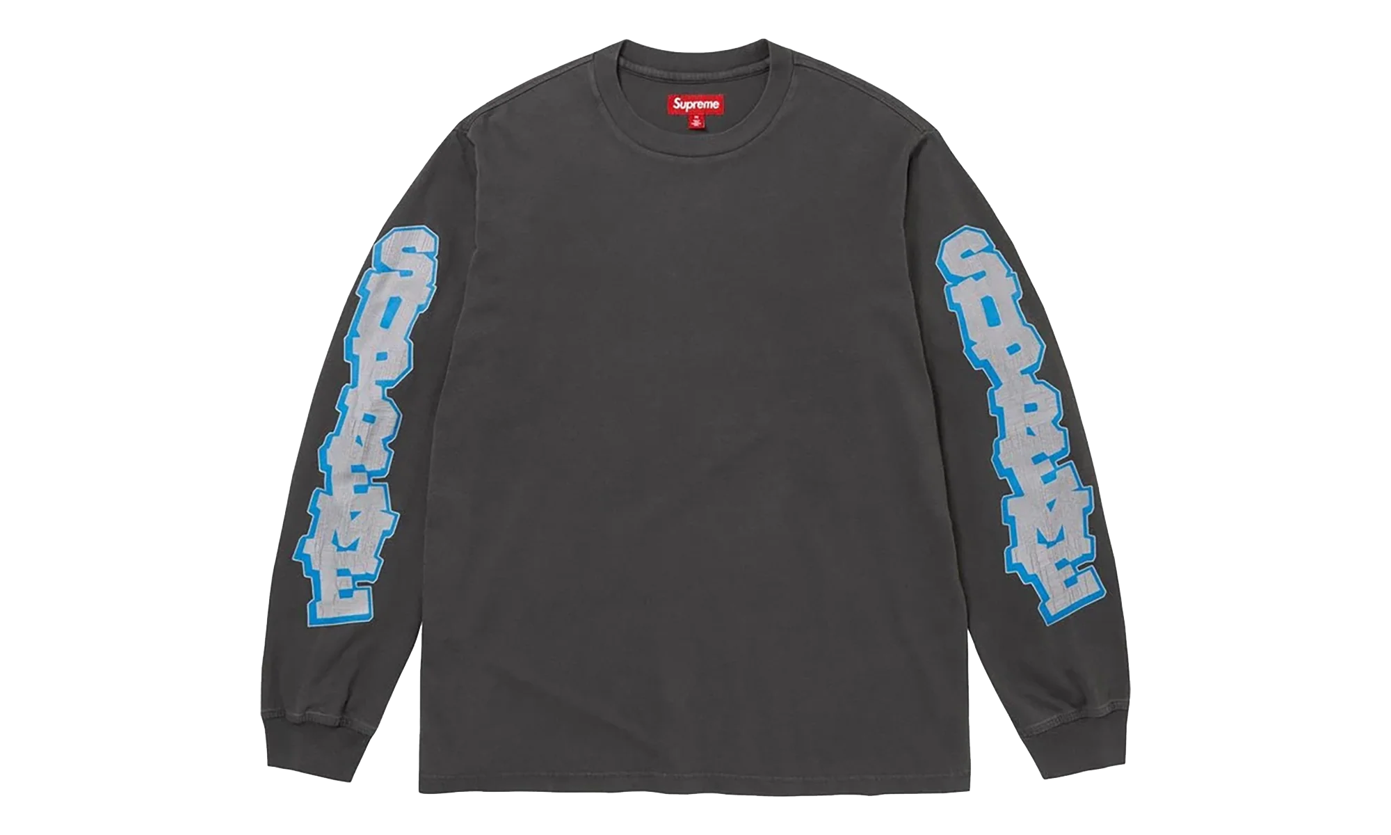Cracked Sleeve Long Sleeves Top "SS26 - Washed Black" SU27435