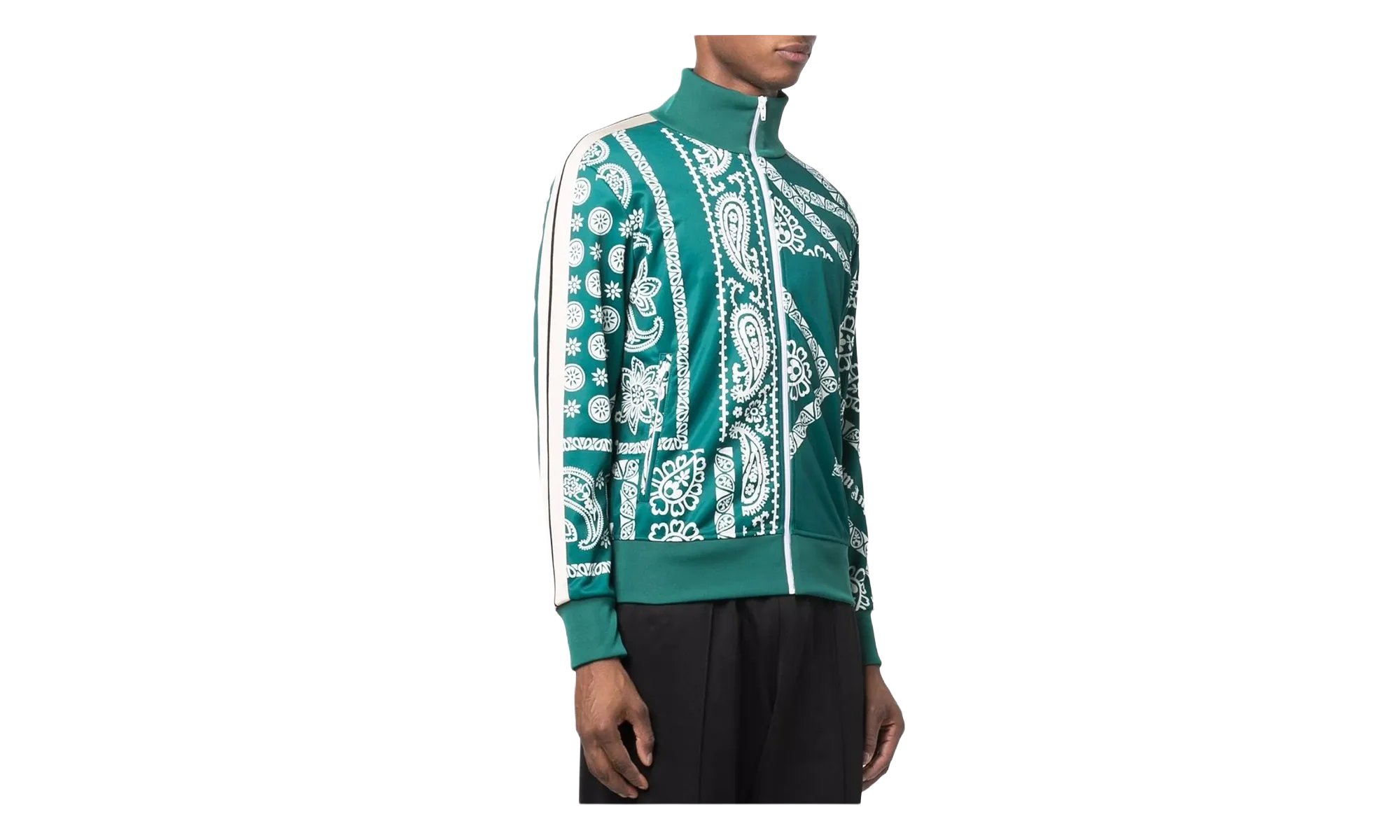 Bandana Track Jacket "Green / White" PMBD001F21FAB0055501