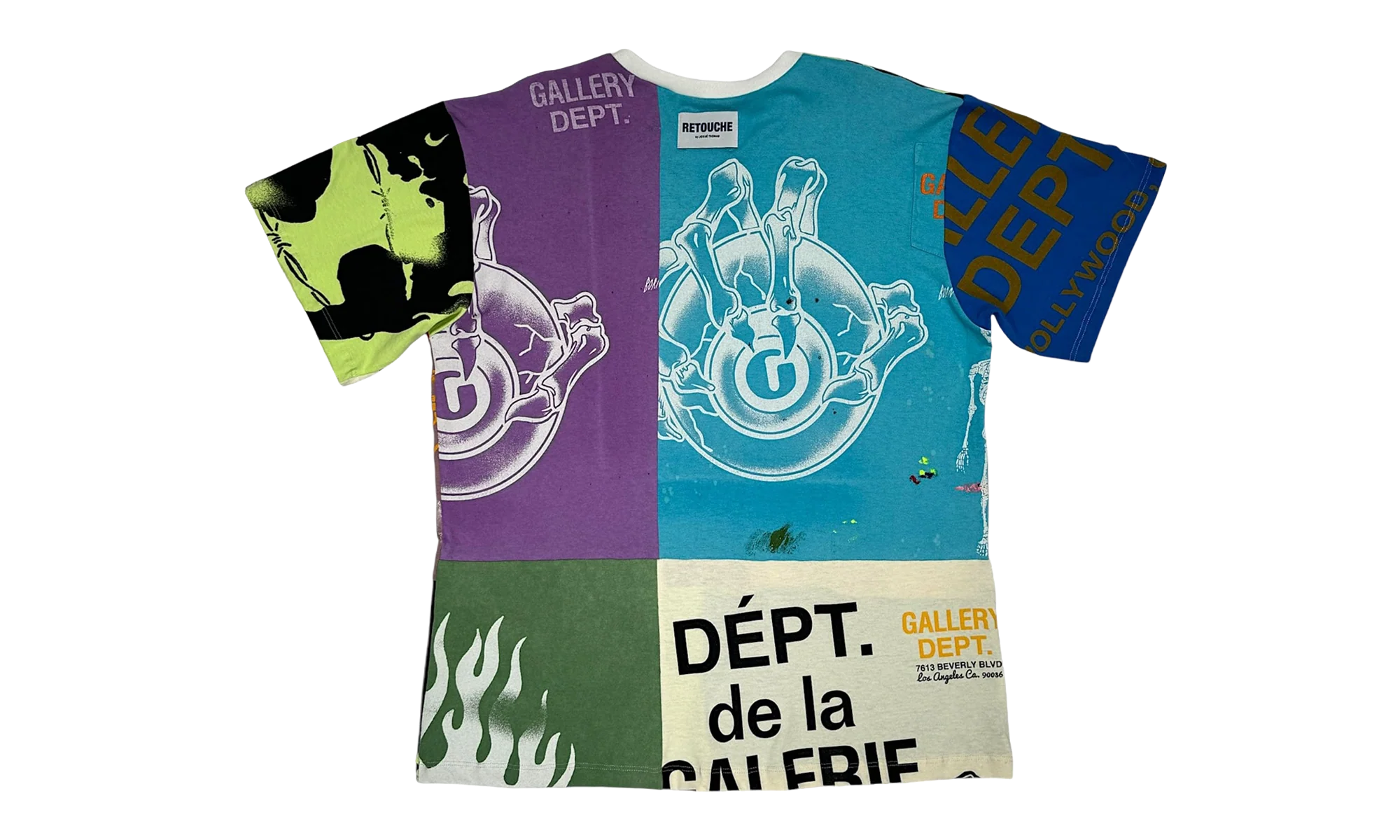 Retouche Reworked Short Sleeve Tee Shirt "Multicolor" GD116
