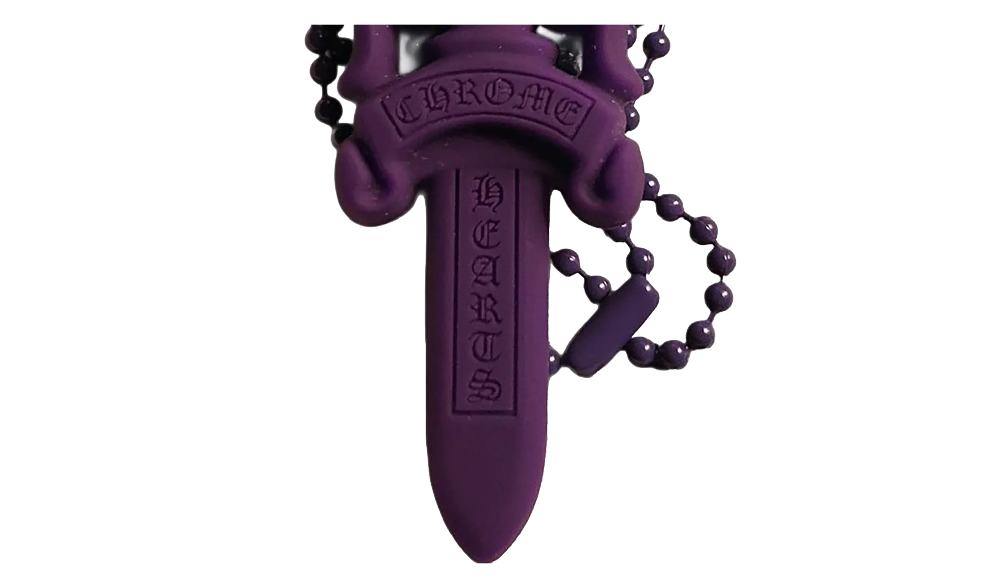 Silicone Dagger Pendant Ball Chain Necklace "Purple" CHRM0888