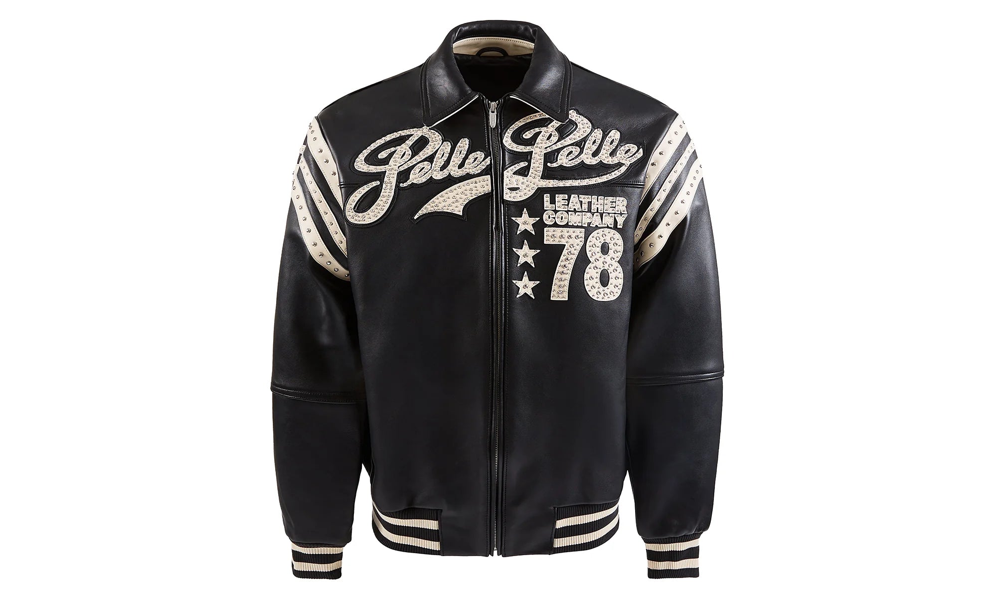 Encrusted Varsity Jacket "Black / Ivory" PP011