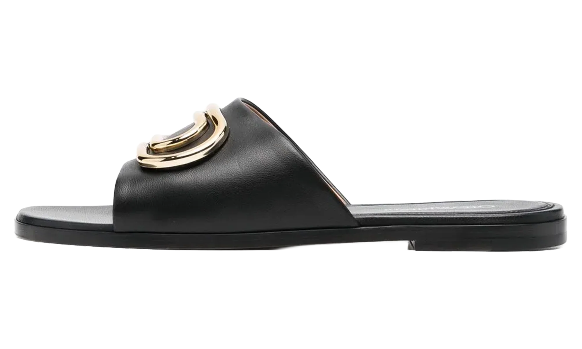 Gold Paperclip Nappa Slider WMNS "Black Gold" OWIC015S23LEA0031076