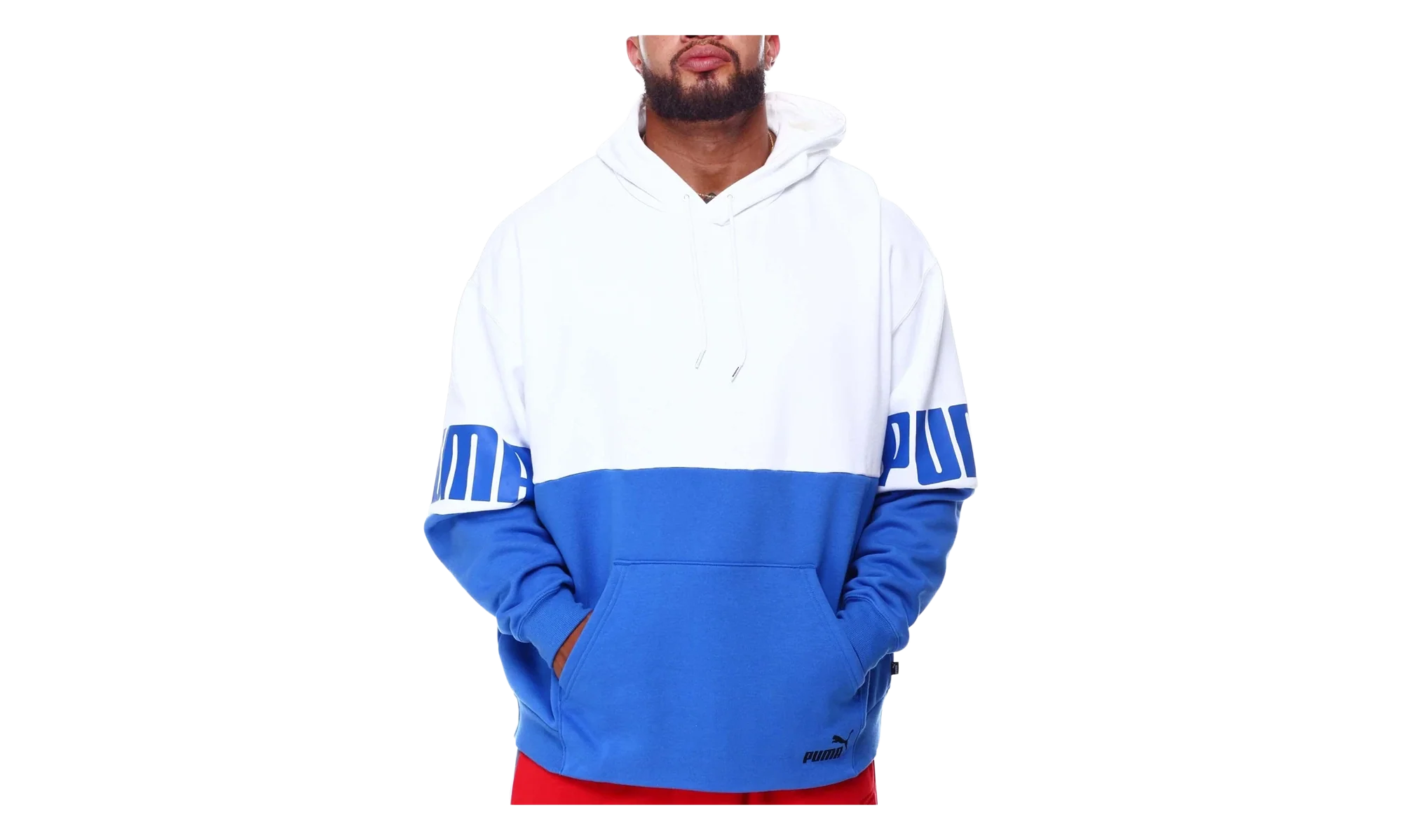 Power Colorblock Fleece Hoodie "Nebulas Blue / White" 846795 75