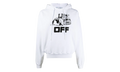 Oversized Fit World Catepillar Print Hoodie "White / Black" OMBB037R21FLE0090110