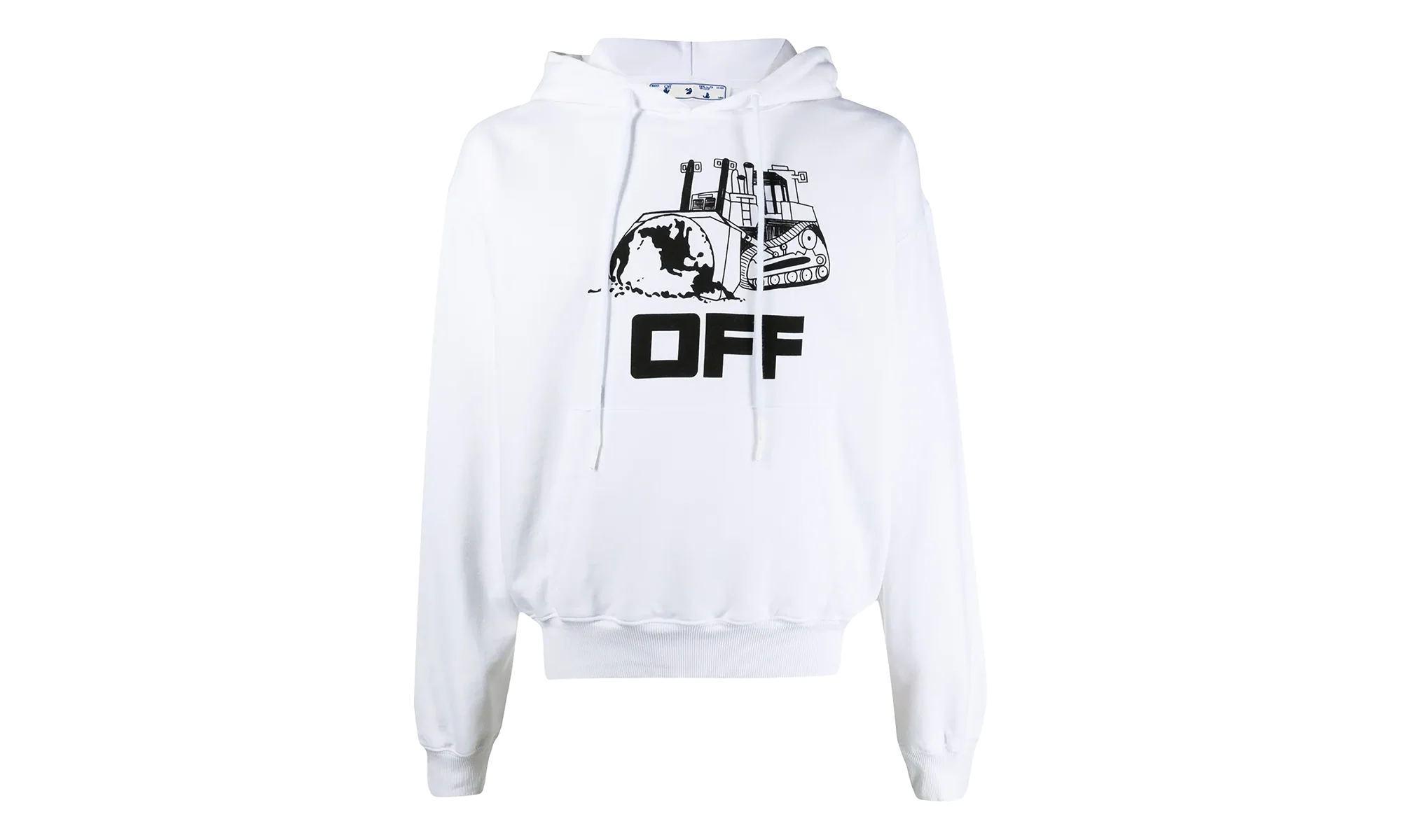 Oversized Fit World Catepillar Print Hoodie "White / Black" OMBB037R21FLE0090110