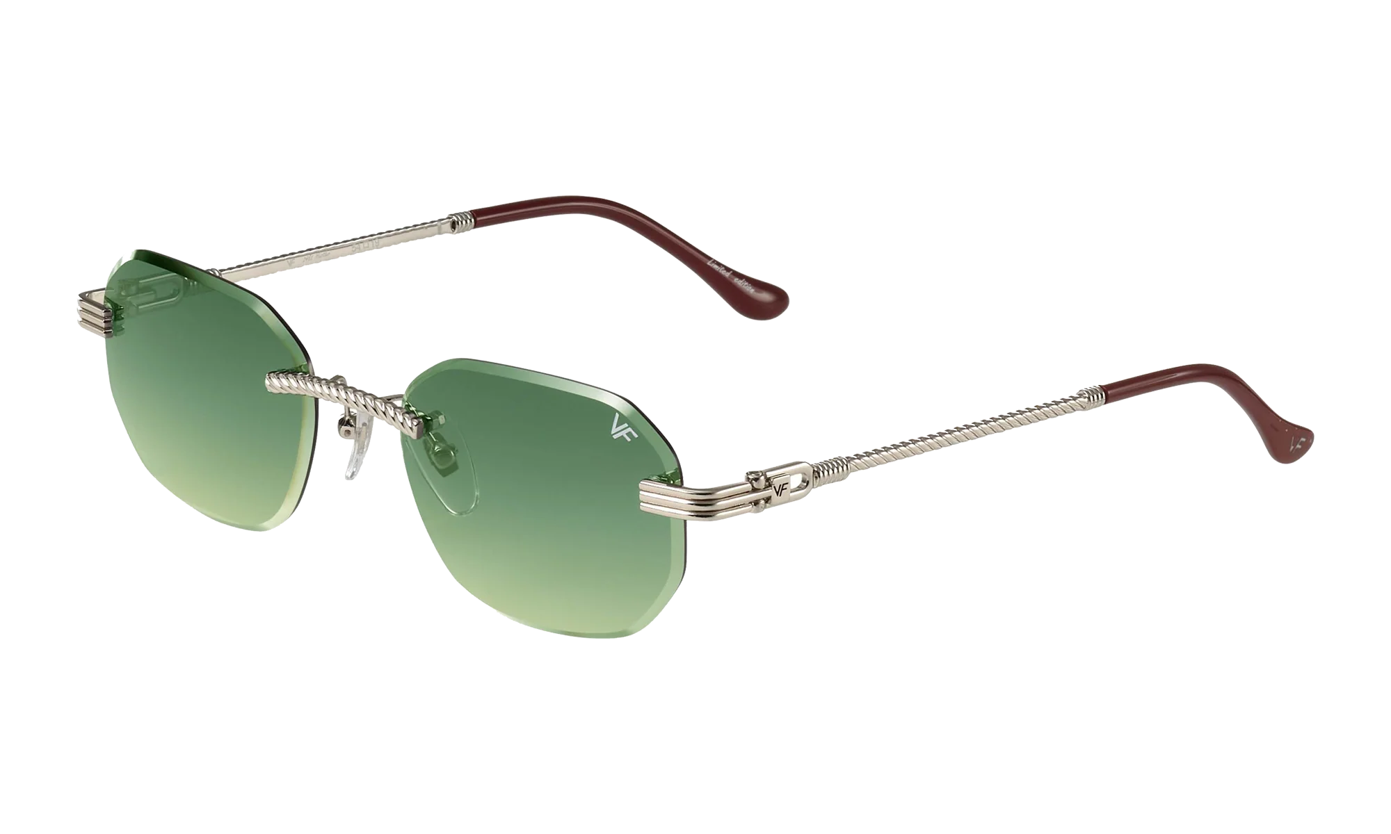 Hustler Rimless Drill Mount 24KT "White Gold / Green / Yellow" DMHU2 0052 42A6