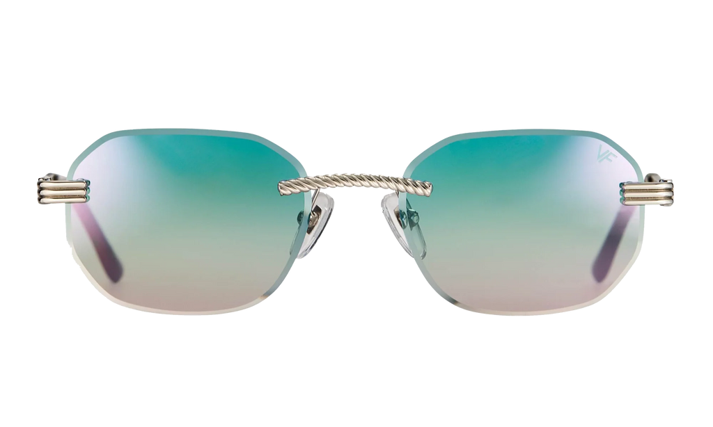 Hustler Rimless Drill Mount 24KT "White Gold / Blue / Pink Multi Flash" DMHU2 0049 44D1