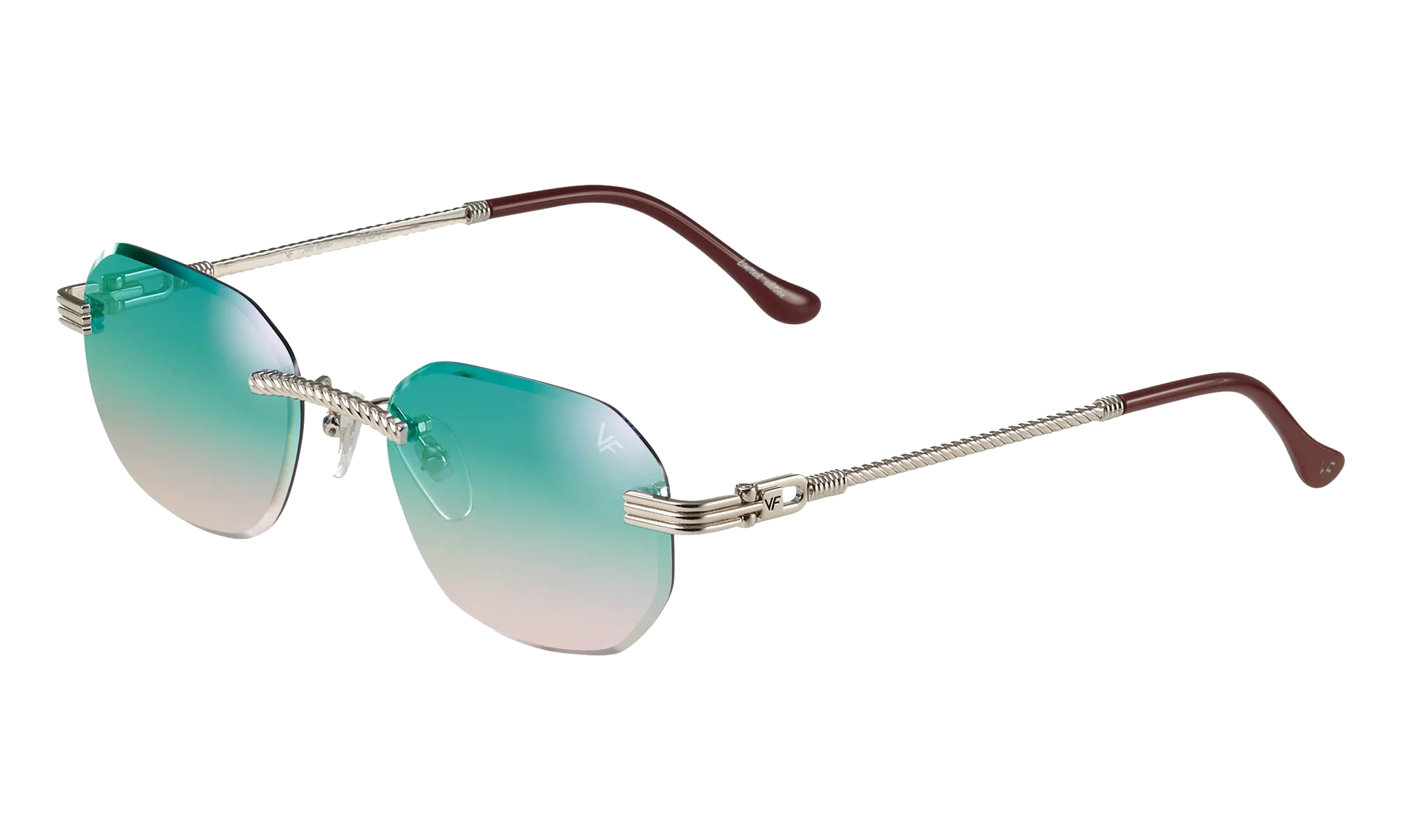 Hustler Rimless Drill Mount 24KT "White Gold / Blue / Pink Multi Flash" DMHU2 0049 44D1