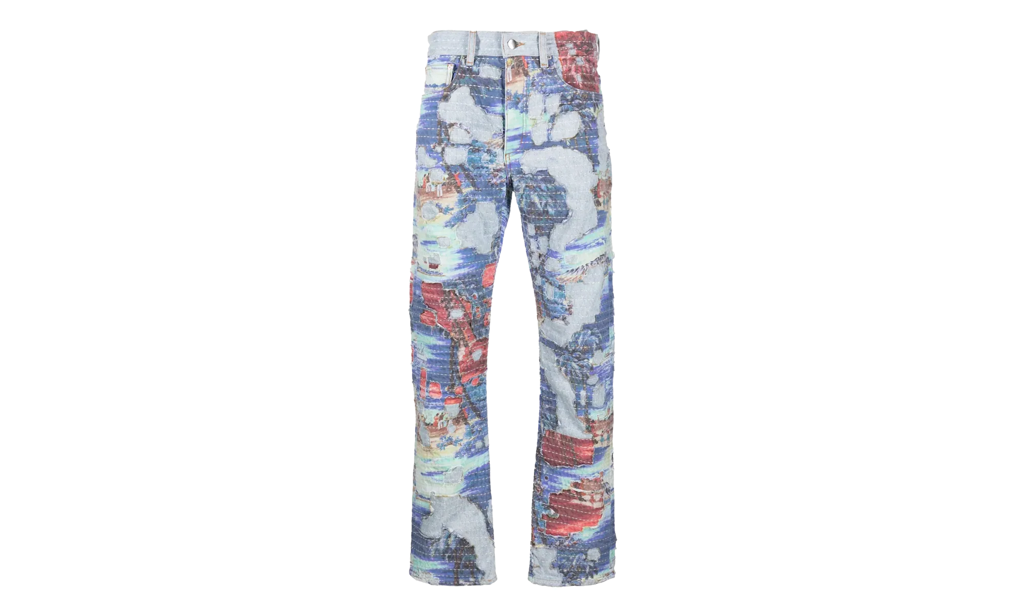 Aloha Boro Distressed Jeans "Stone Indigo Multi" PF23MDF0300 765