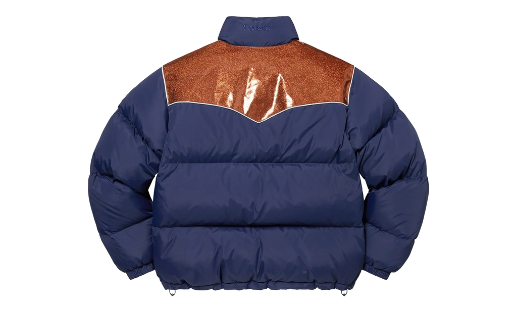 Glitter Yoke Down Puffer Jacket "FW22 - Navy" SU26914
