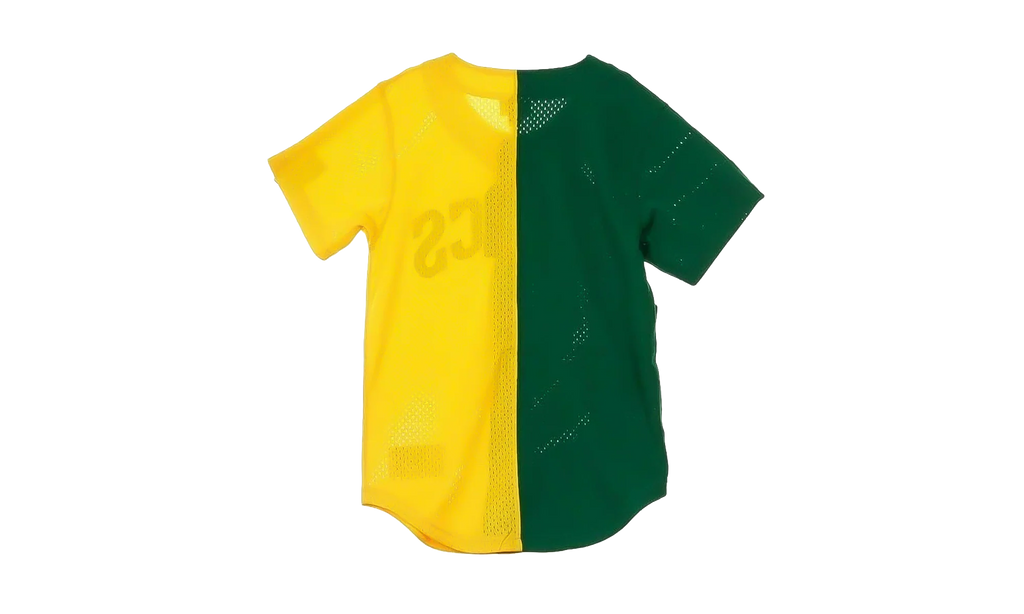 NBA Split Color Mesh Button Front Shirt "Seattle Supersonics - Green" BA88XS SSU E HF6
