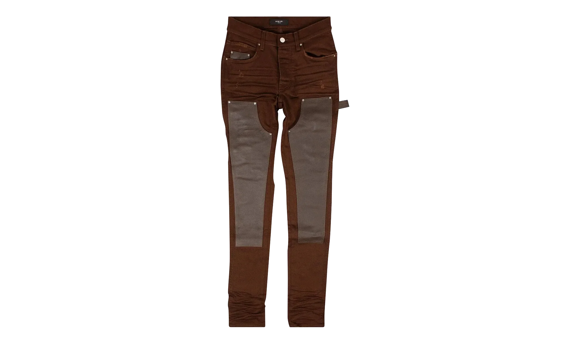 Denim Leather Workman Pants "Brown" MDS121 210