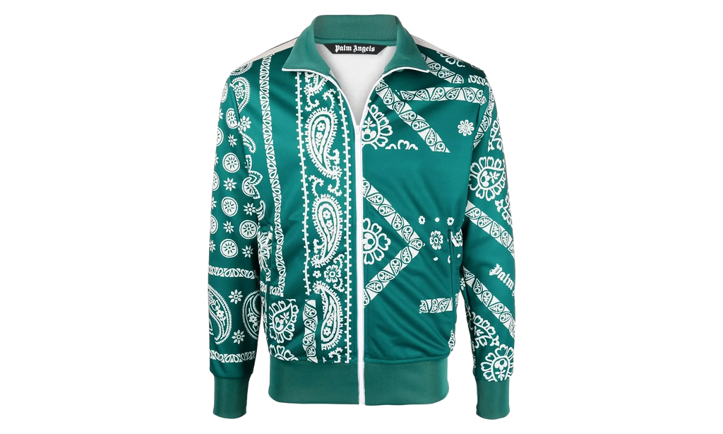 Bandana Track Jacket "Green / White" PMBD001F21FAB0055501