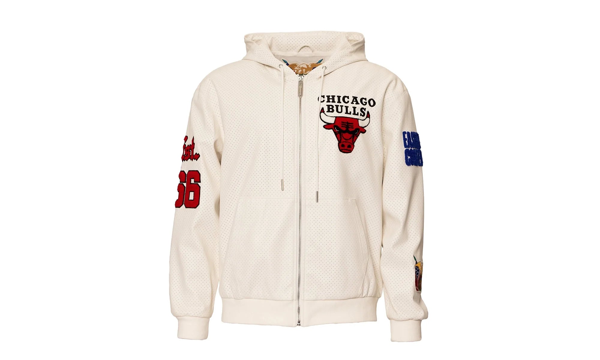 Chicago Bulls 1966 Lightweight Vegan Zip-Up Hooded Jacket "White" NBA 147WHTDE BULLS
