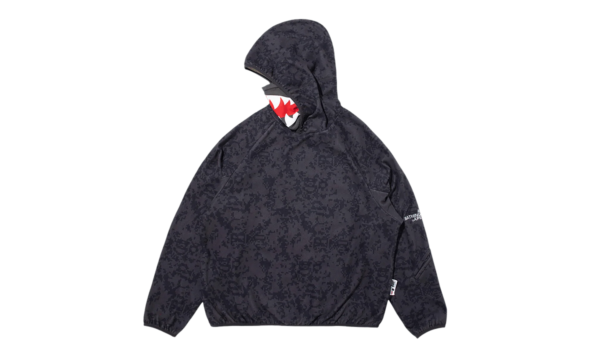 Kazuki Pixelate Camo Shark Relaxed Fit Pullover Hoodie "Charcoal" 1L83114901 CHARCOAL