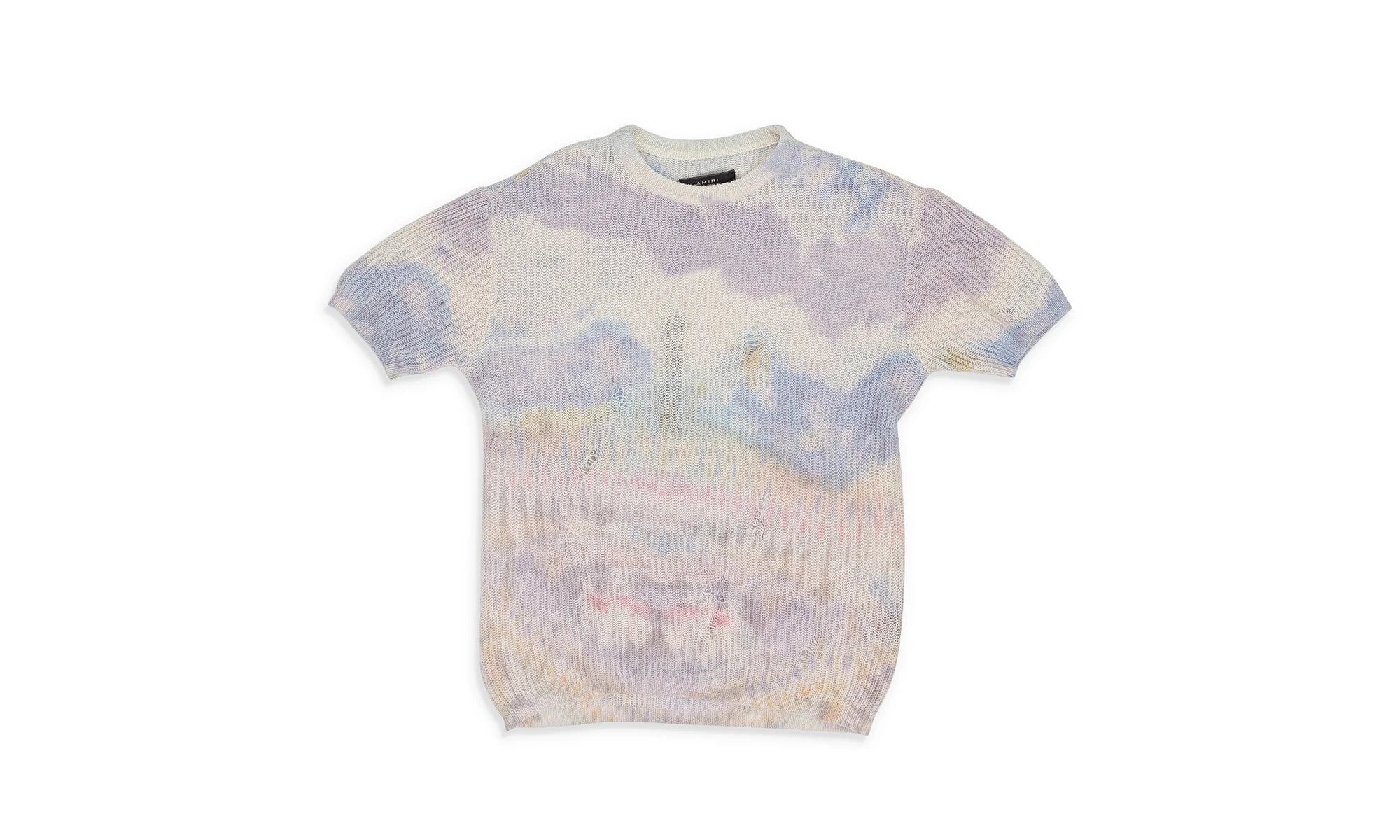 Tie Dye Knit Short Sleeve Shirt "Purple" MULTICOLOR_TIE_DYE_KNIT