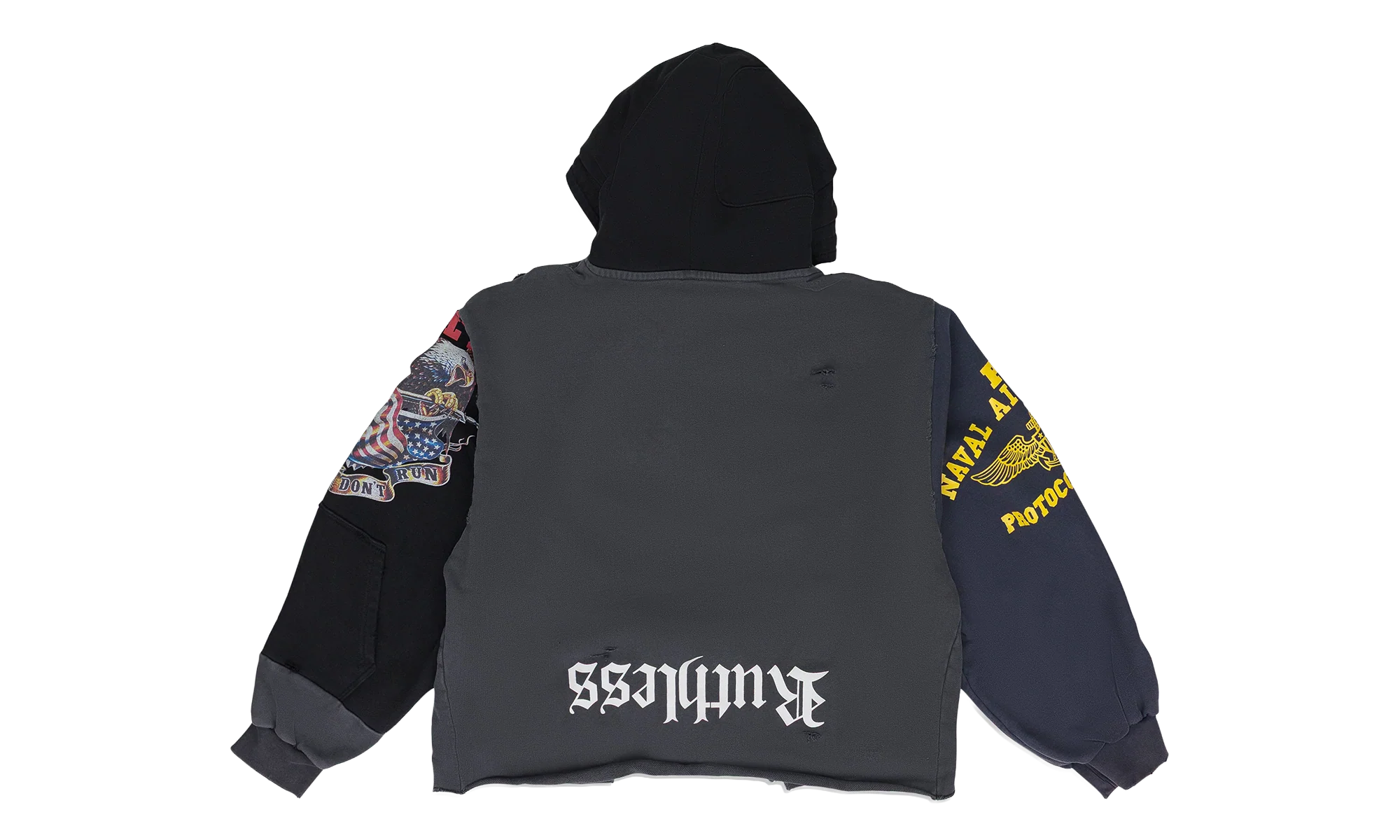 Upside Down Zip Hoodie "Black" PI00004