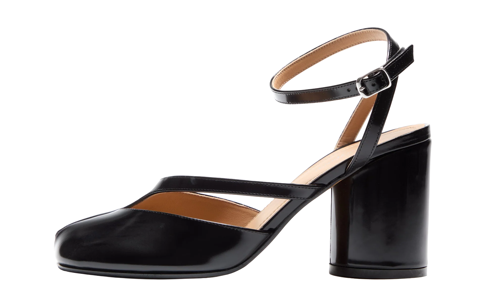 Brushed Leather Tabi Sandal Pump H80 "Black" S58WP0280P8193T8013