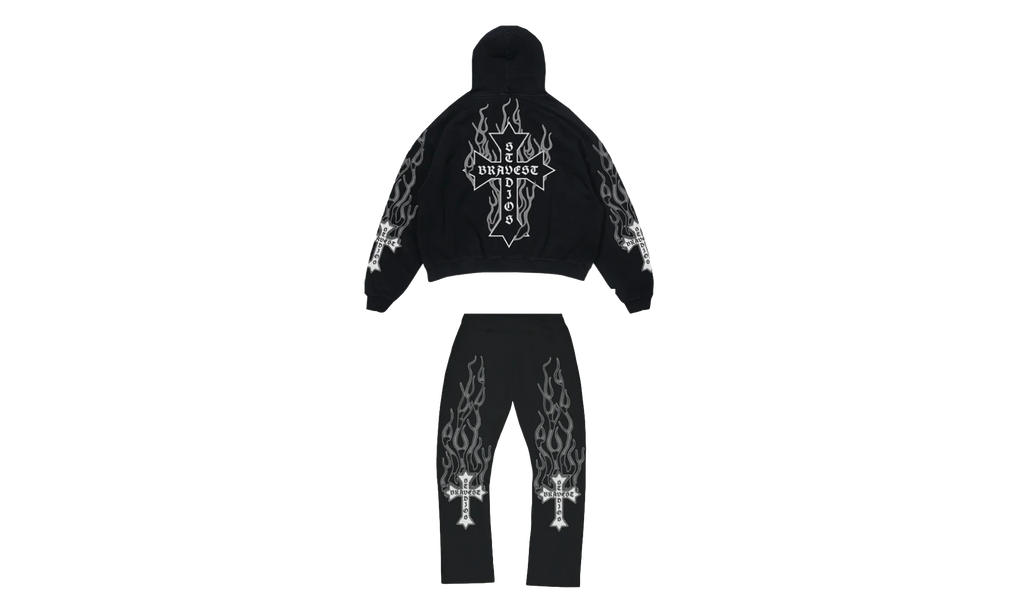 Flames Sweatsuit "Grey" BS111