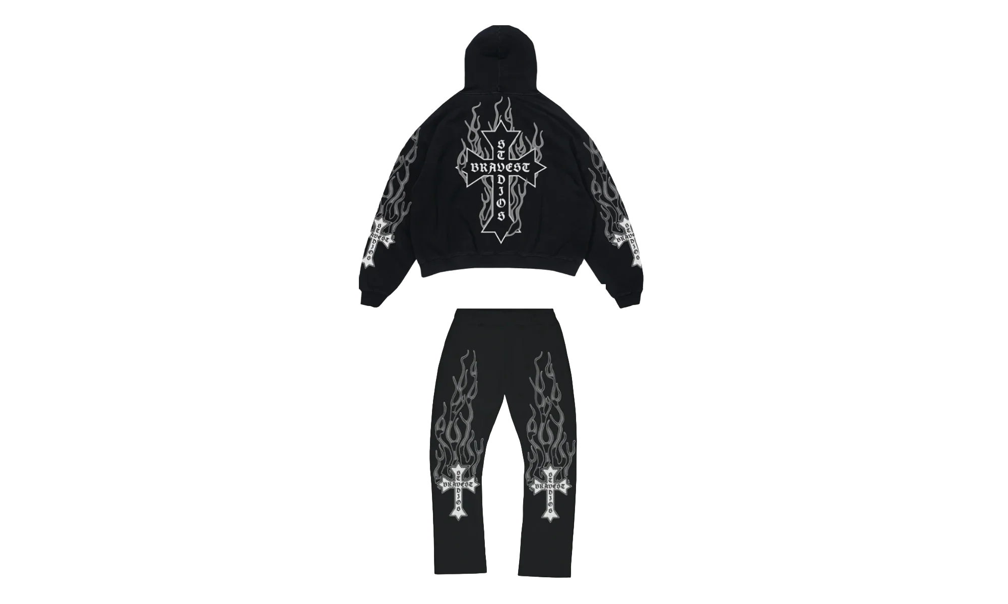 Flames Sweatsuit "Grey" BS111