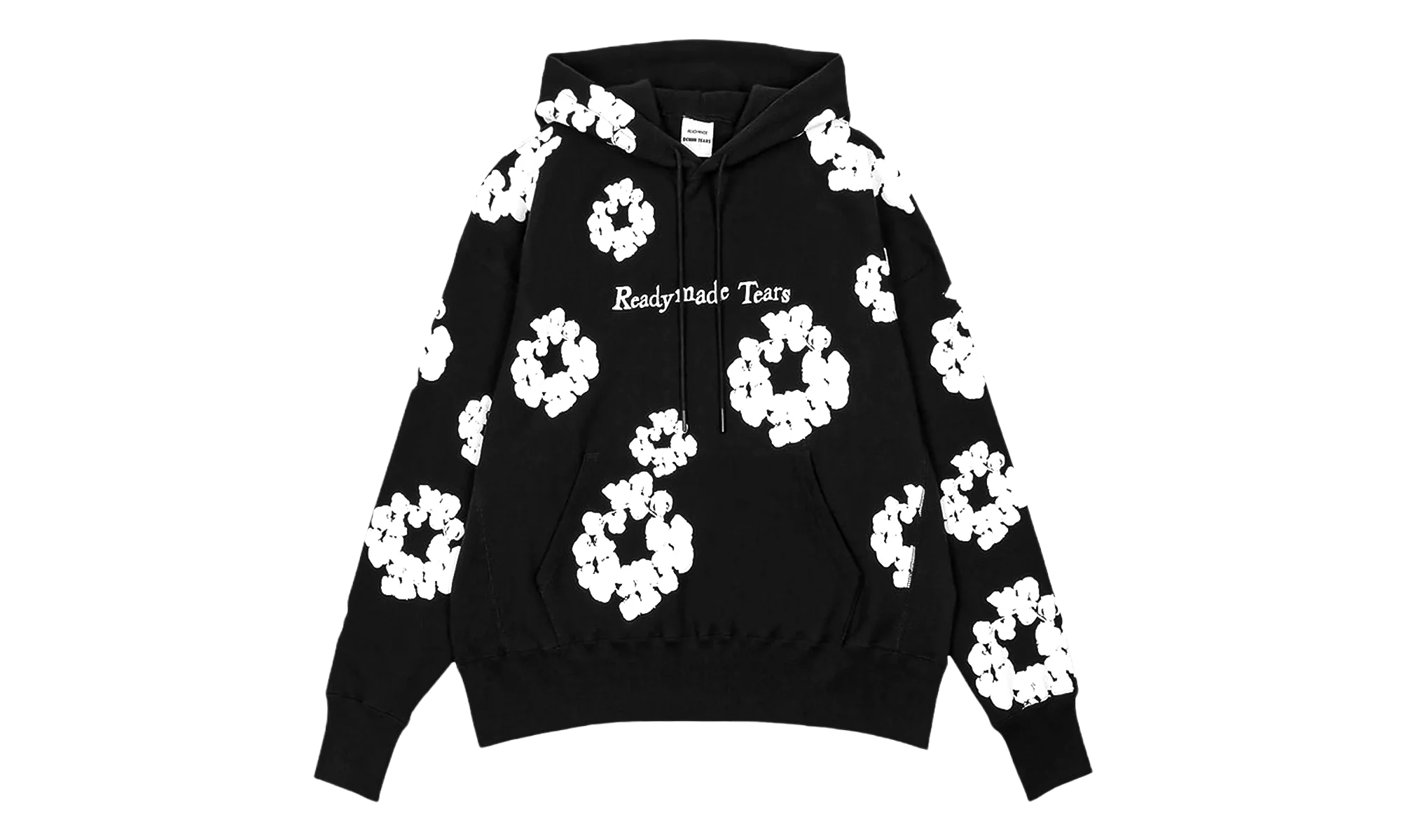 Ready Made Cotton Wreath Hooded Sweatshirt "Black" DT369