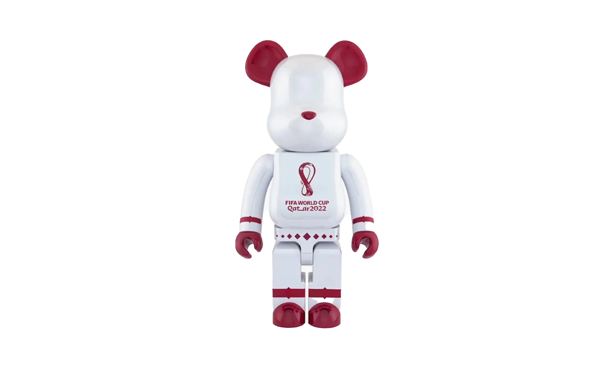 Bearbrick FIFA World Cup Qatar 2022 "White Chrome - 1000%" MEDI3039