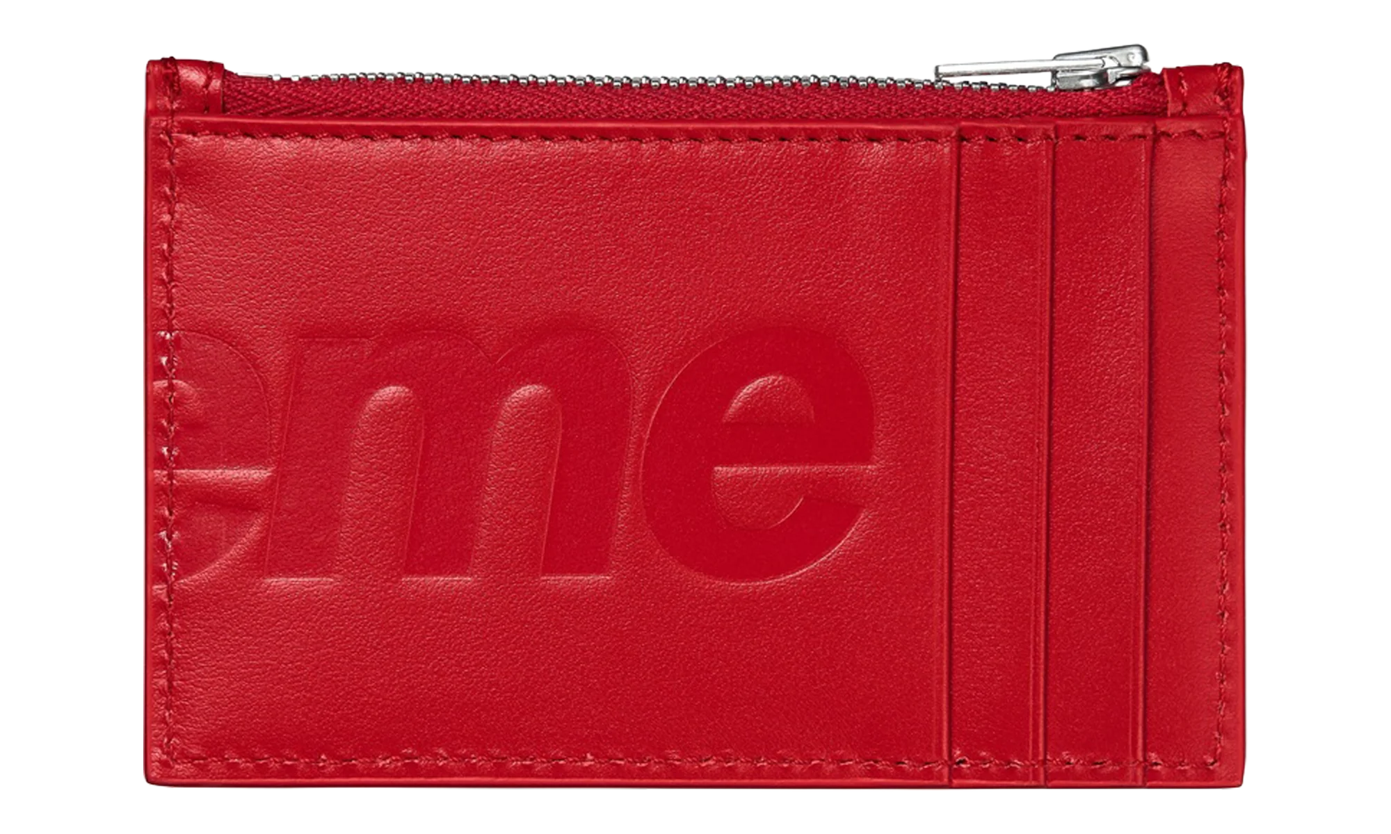 Leather Zip Card Holder "SS25 - Red" SU27207