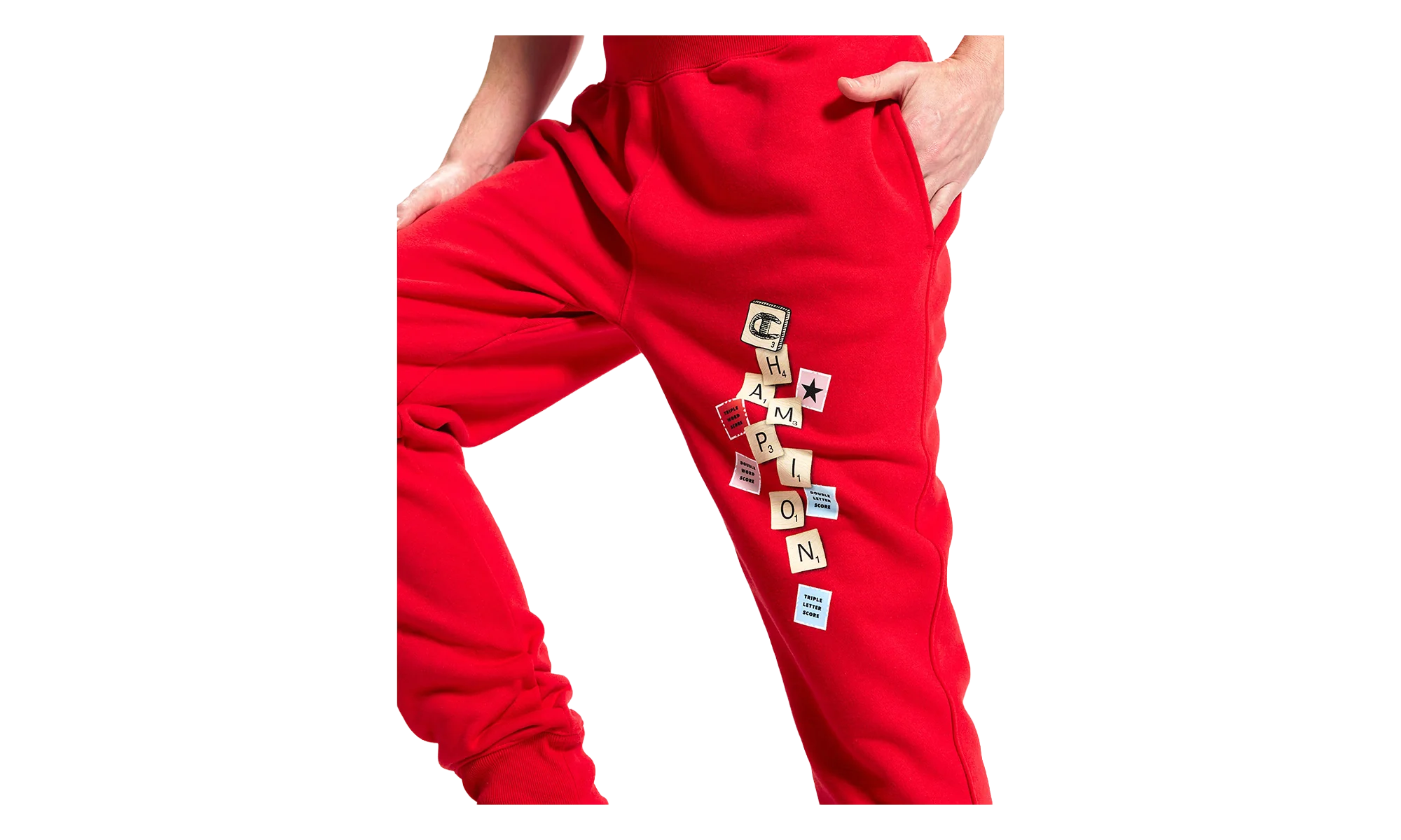 Scrabble Reverse Weave Jogger Pants "Scarlet" P3700 590723040