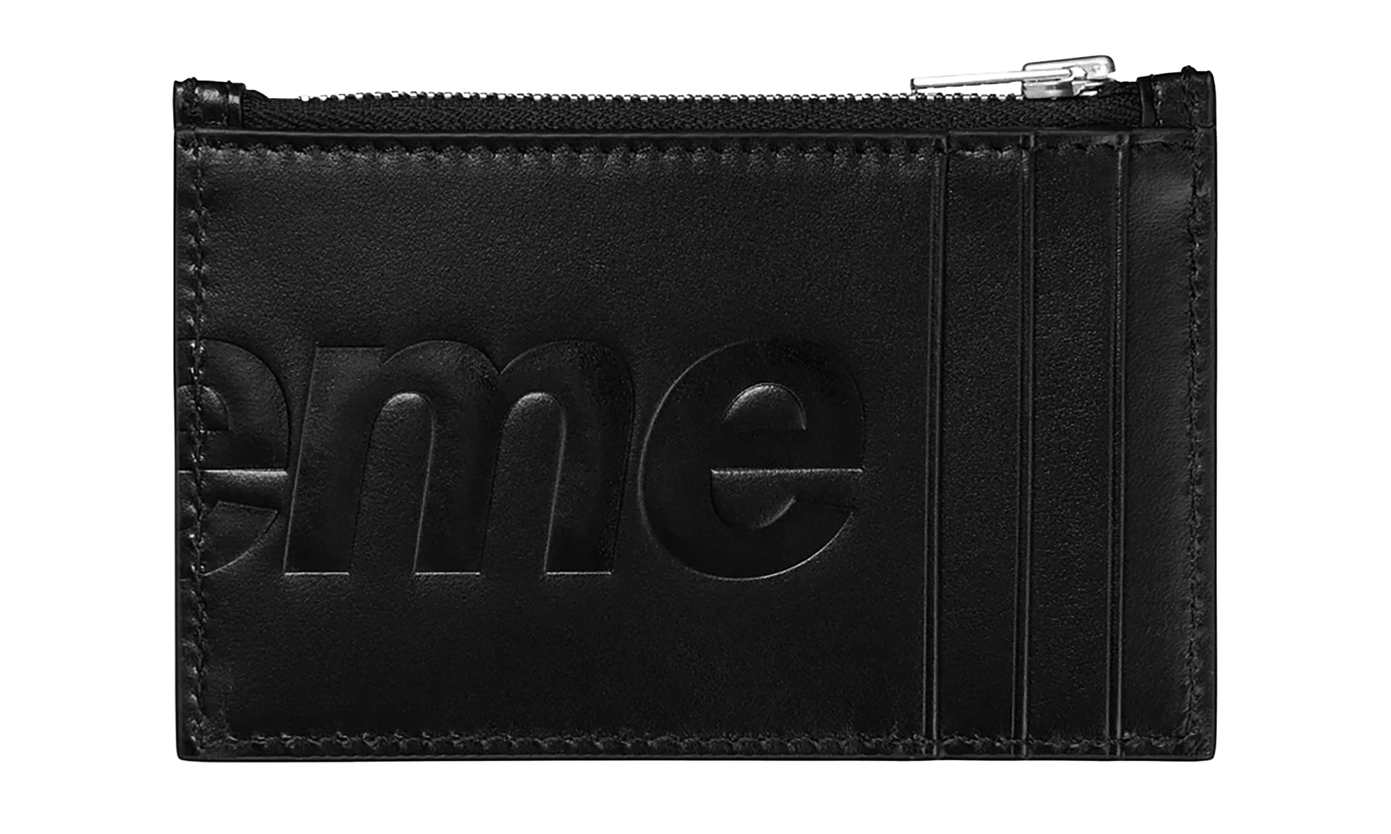 Leather Zip Card Holder "FW25 - Black" SU27093
