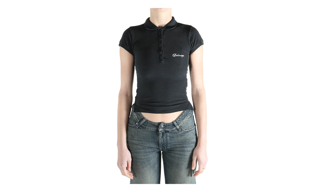 Cropped Polo T-Shirt WMNS "Washed Black" 850360 TTVM9 6552