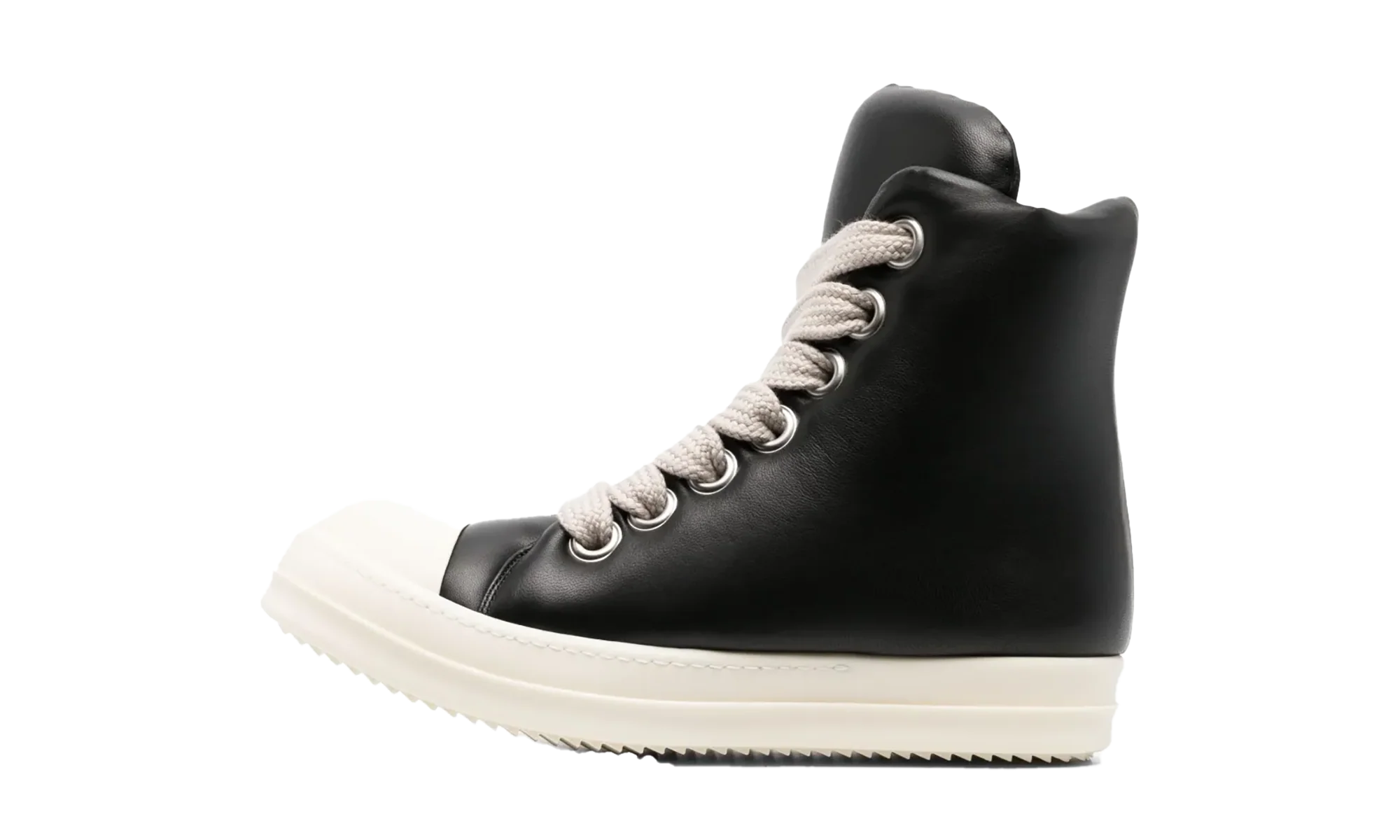 Luxor Jumbo Lace Padded Ramones Sneaker High "Black Milk" RU02C7892 LLPW2 911