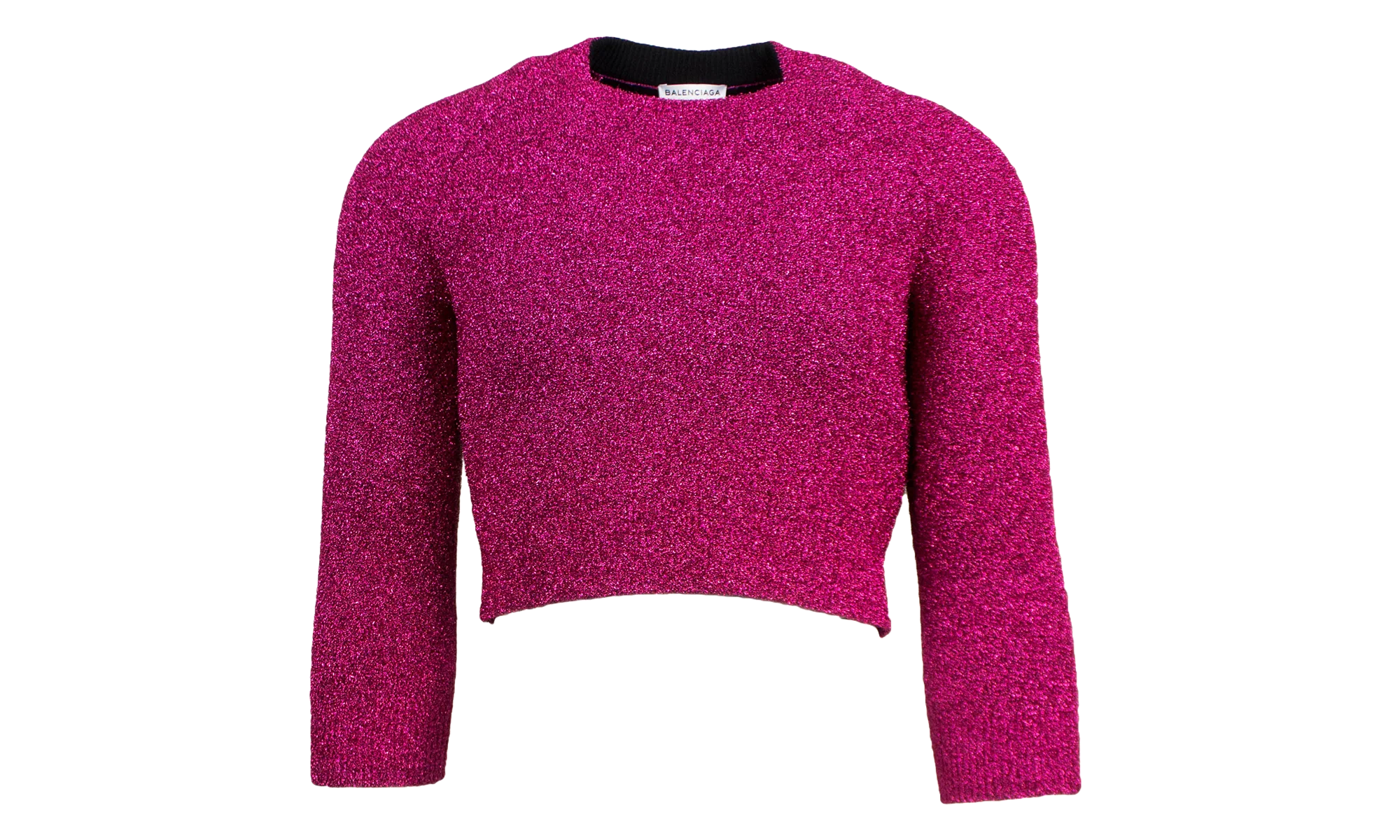 Cropped Crewneck Sweater "Pink Metallic" 482209 T6092 4407