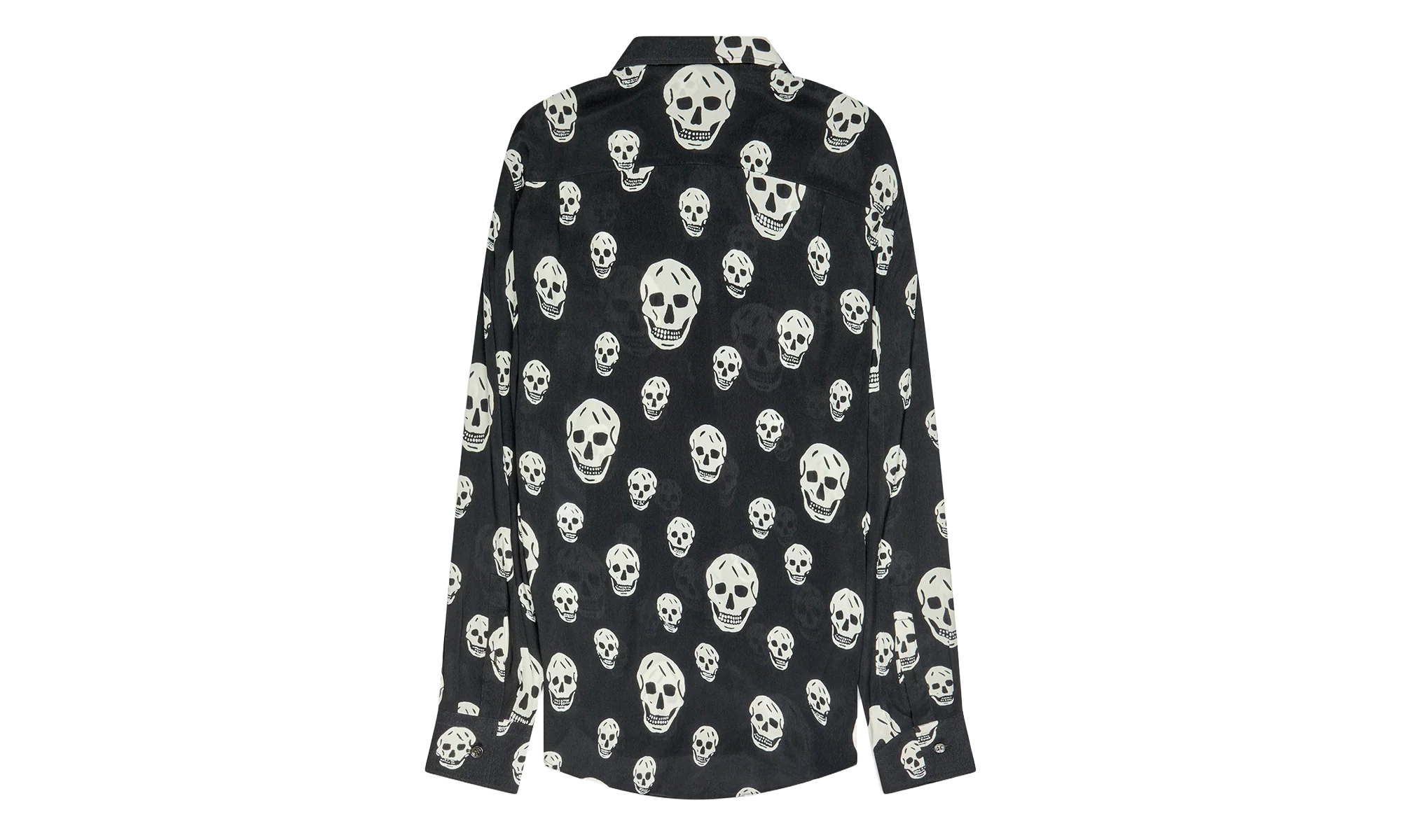 All Over Skulls Button Down Shirt "Black / Ivory" AM004