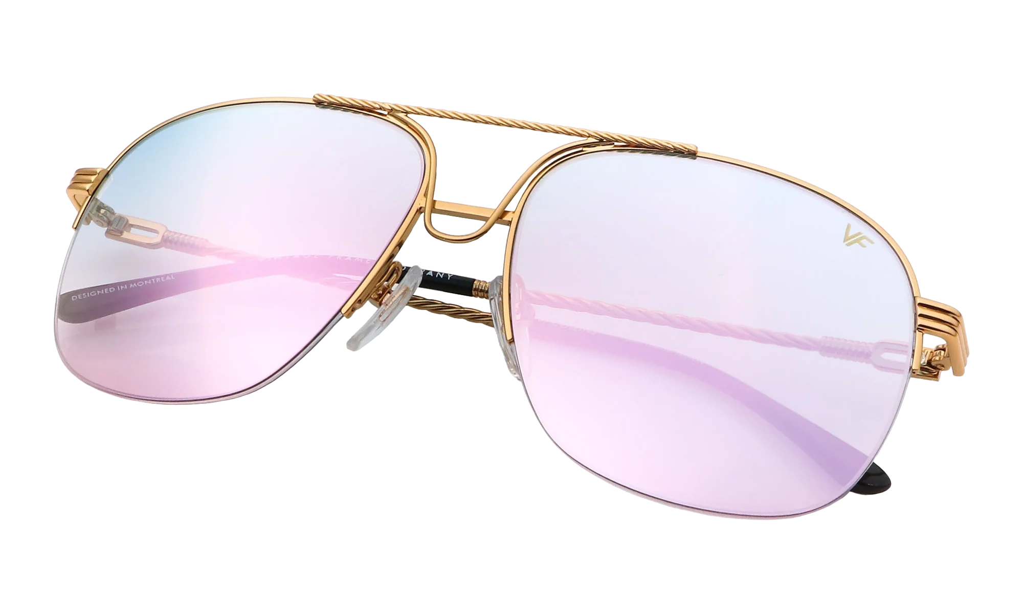 Collins Half Rim 24KT "Yellow Gold / Blue Pink Gradient Multiflash" MPCL2 0005 54T8