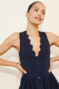 Midnight Scallop Grace Midi Dress