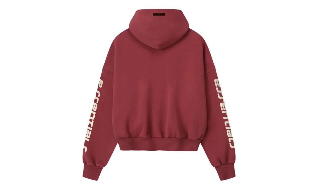 Cropped Relaxed Pullover Hoodie "Crimson" 192HO256901F
